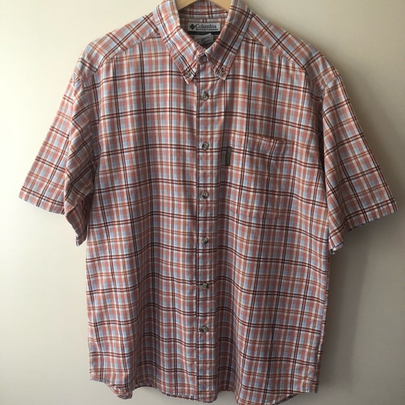Columbia Other - Columbia short sleeve button down shirt orange L